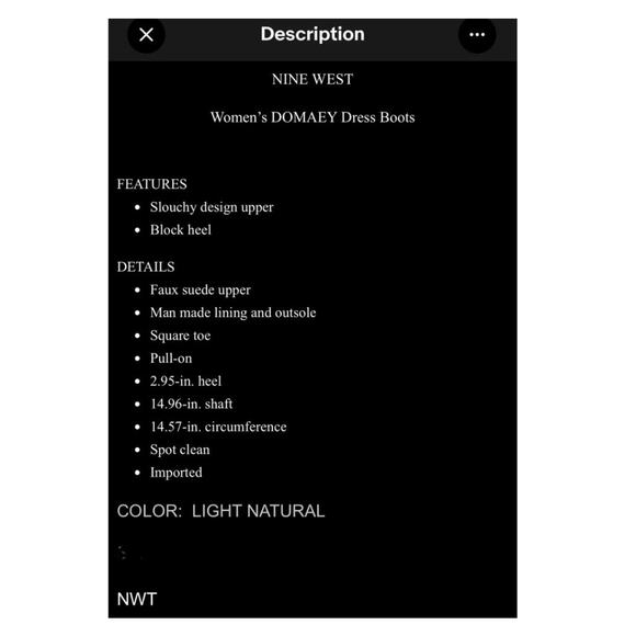 Nine West Domaey Tan Dress Knee High Boot Size 9.5M Suede Slouchy Block Heel NIB - Picture 12 of 12